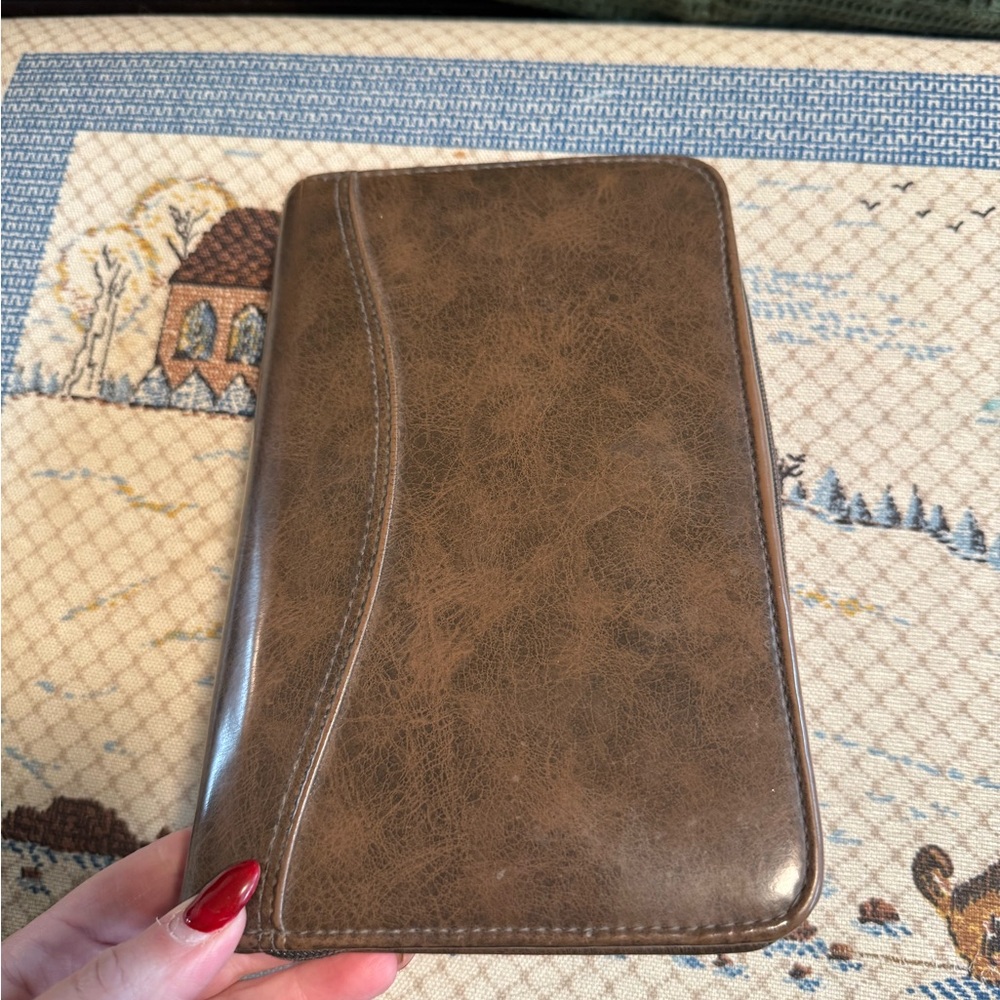Vintage Day-Timer Brown Leather Planner